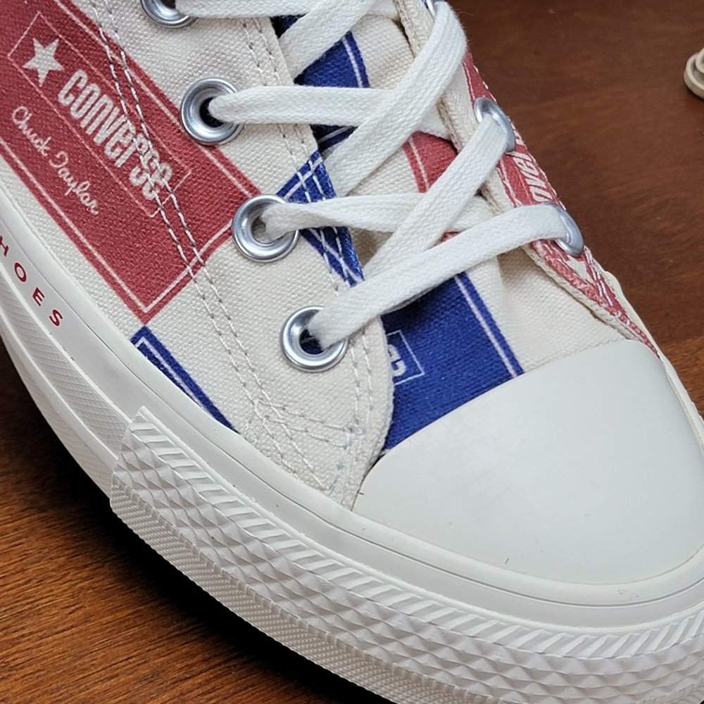 Converse Chuck Taylor All Star Hi Canvas 166500C Egret/Blue/Gym Red Size 7.5 Men - Picture 7 of 11